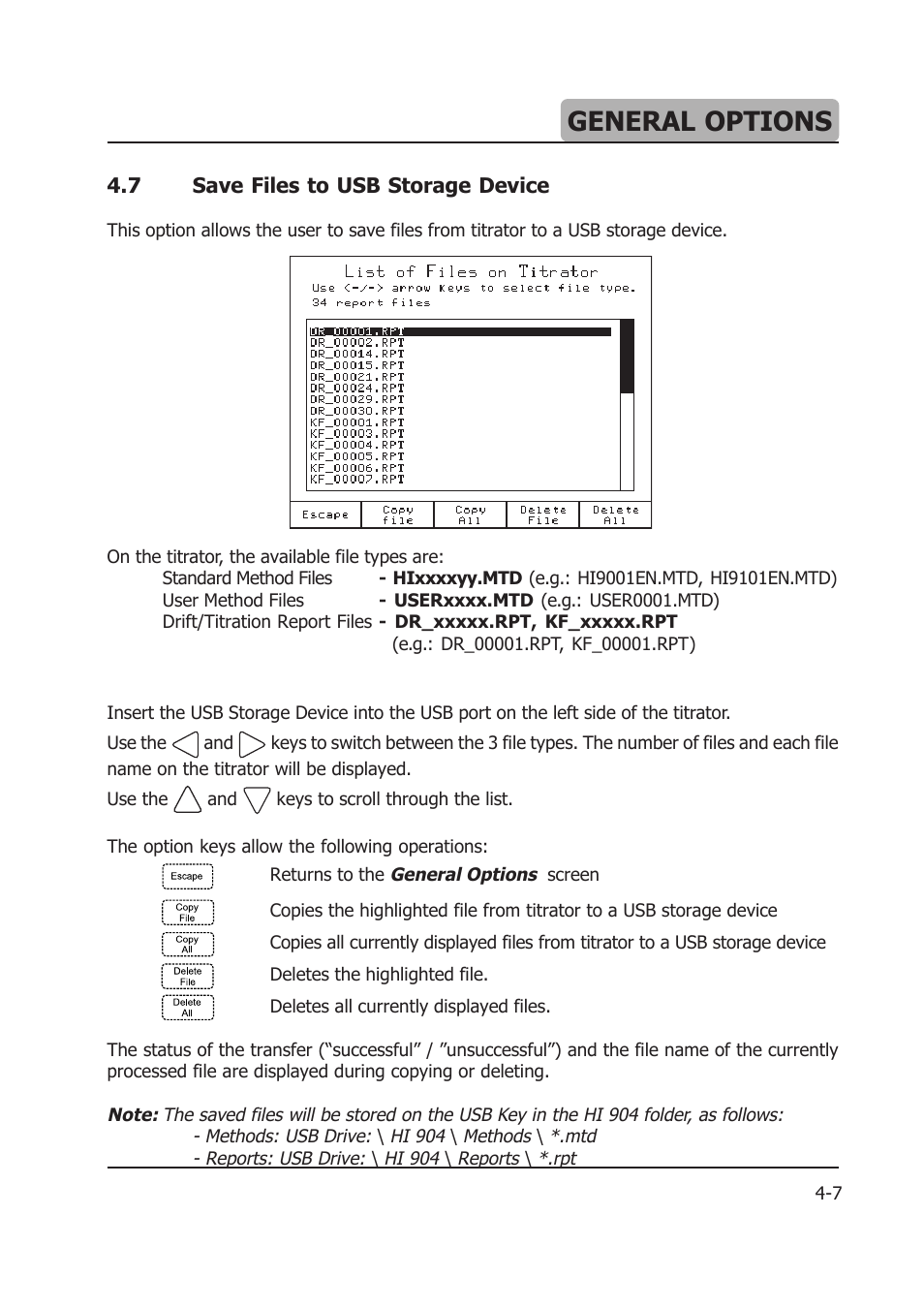 General options | Hanna Instruments HI 904 User Manual | Page 53 / 180