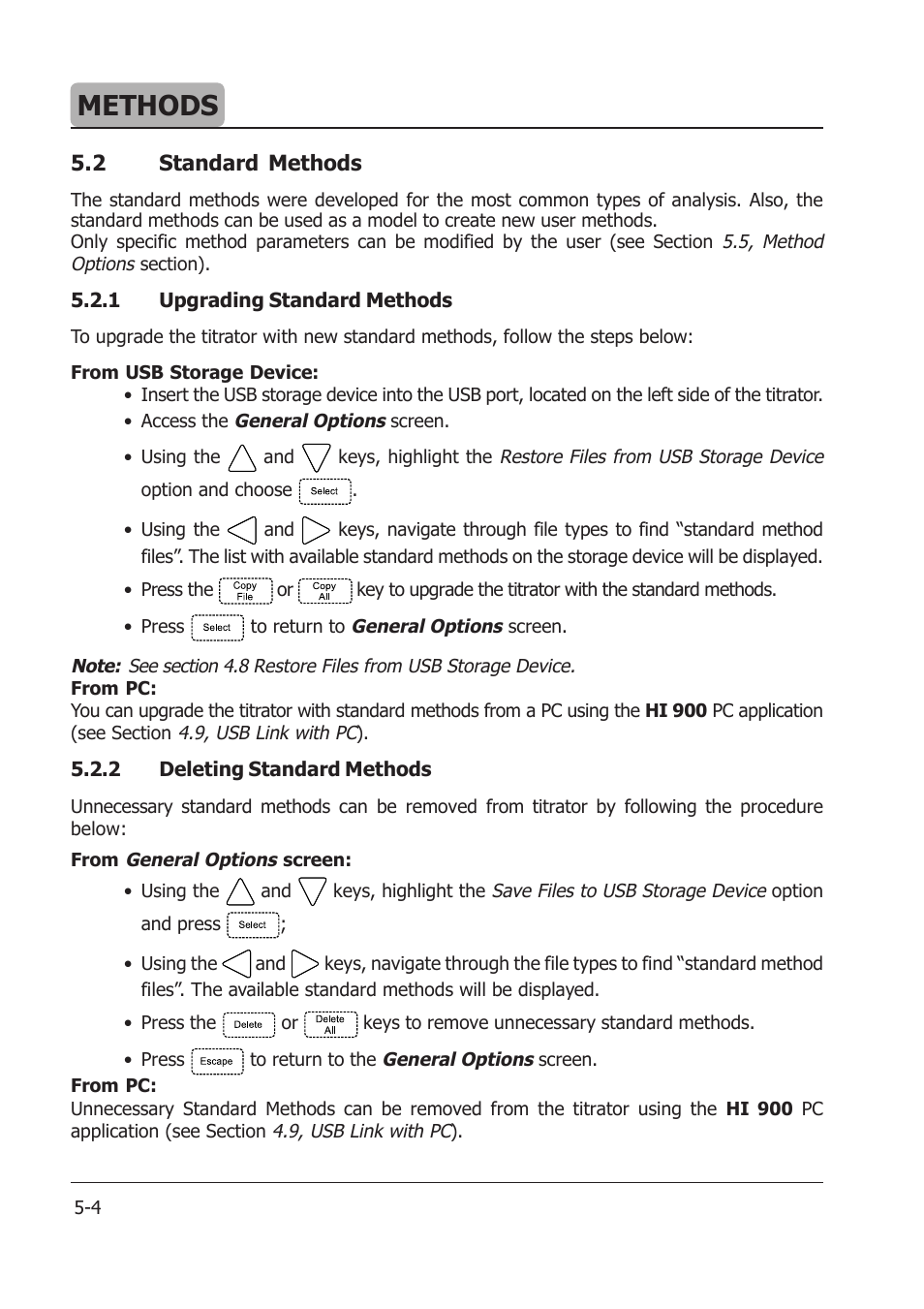 Methods | Hanna Instruments HI 904 User Manual | Page 62 / 180