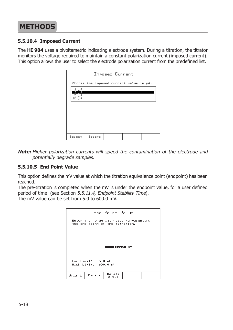 Methods | Hanna Instruments HI 904 User Manual | Page 76 / 180