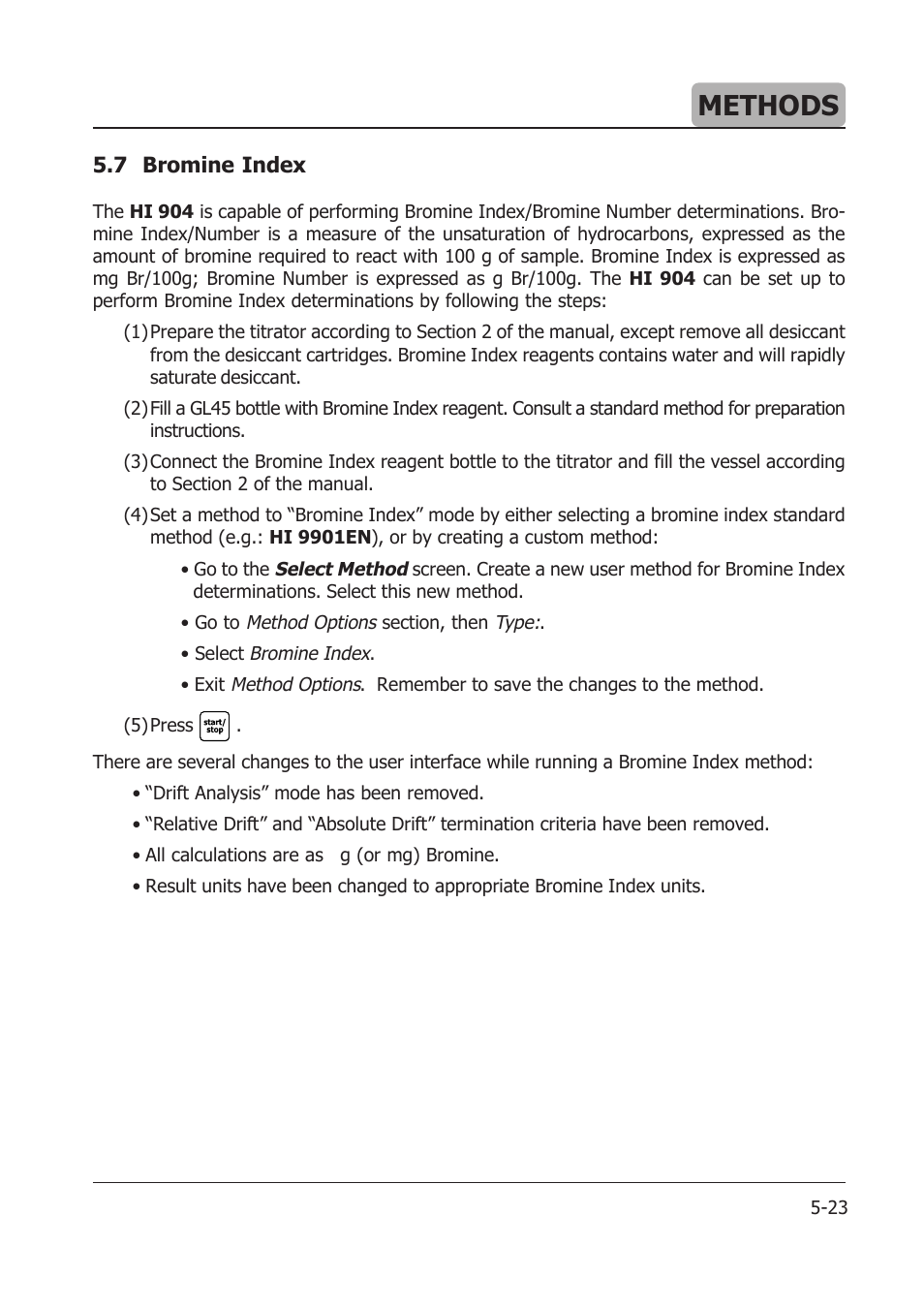 Methods | Hanna Instruments HI 904 User Manual | Page 81 / 180