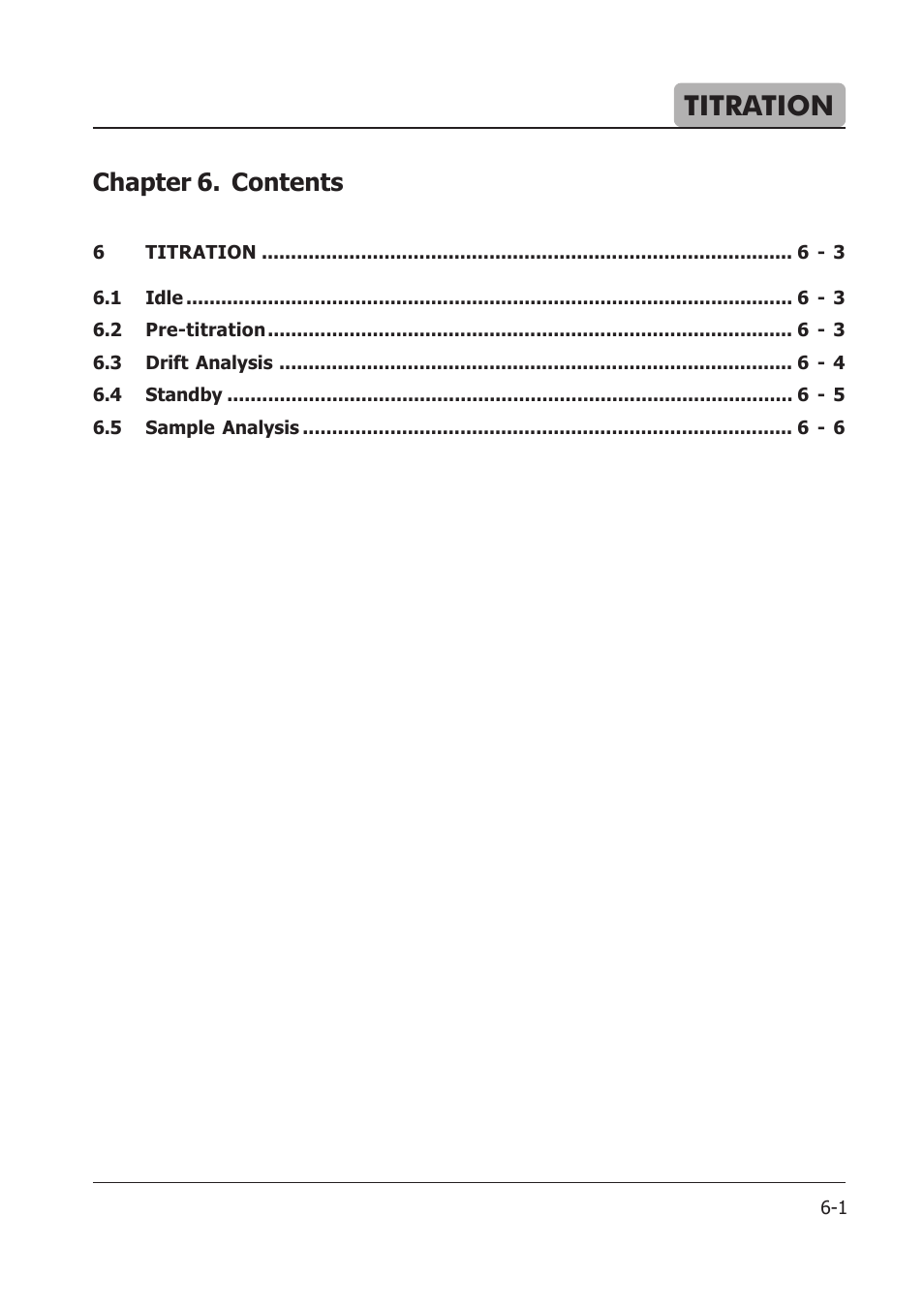 06_titration_2013_08_28.pdf, Titration, Chapter 6. contents | Hanna Instruments HI 904 User Manual | Page 83 / 180