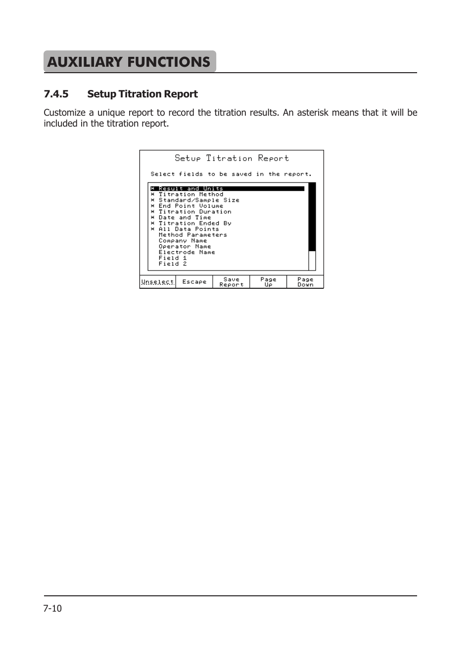 Auxiliary functions | Hanna Instruments HI 903 User Manual | Page 116 / 222