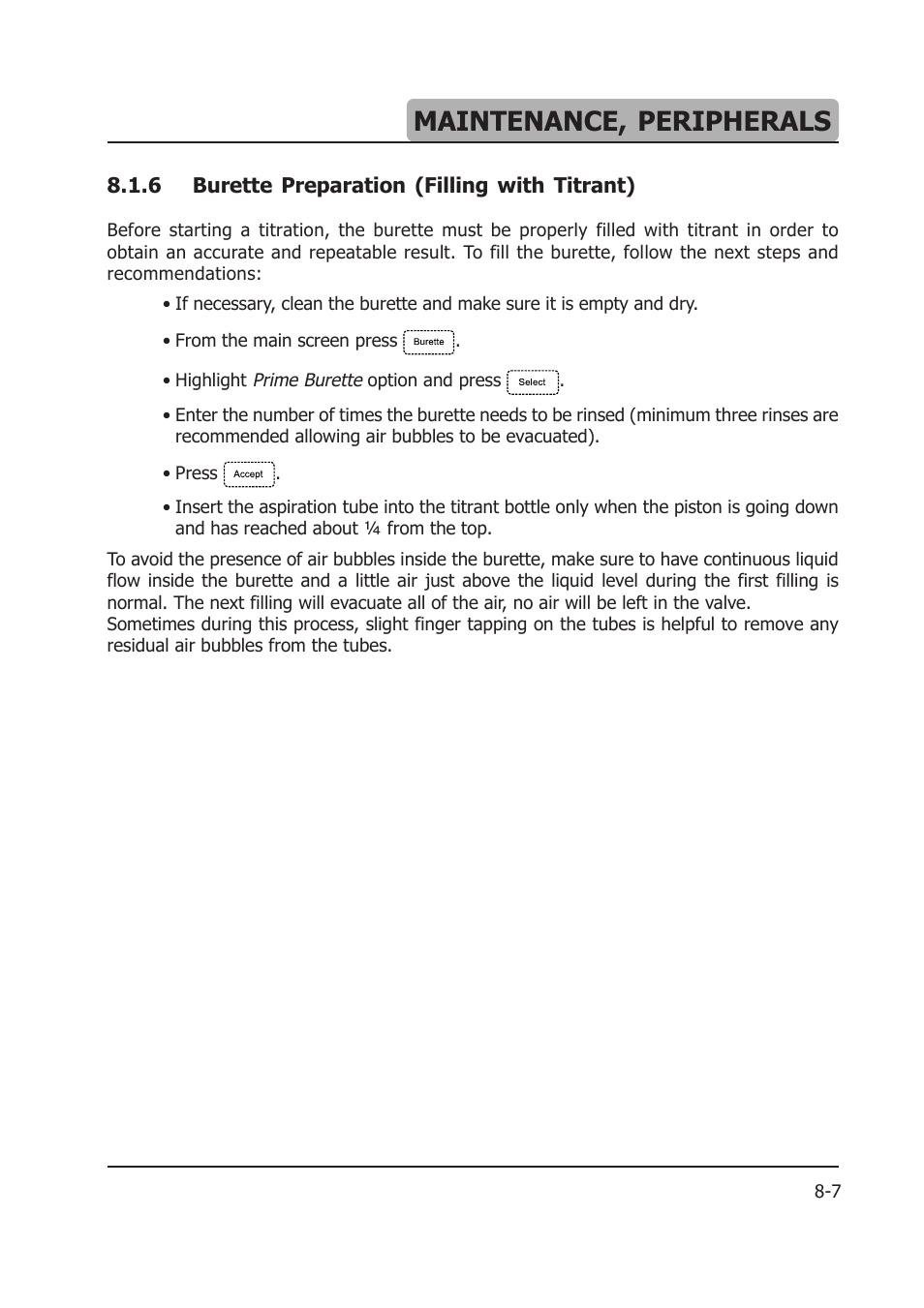 Maintenance, peripherals | Hanna Instruments HI 903 User Manual | Page 123 / 222