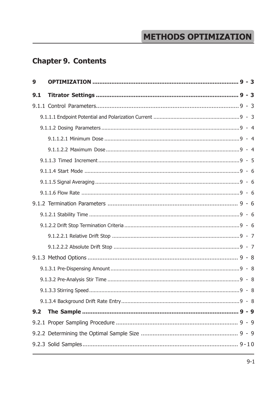 09_optimization_2012_09_05, Methods optimization, Chapter 9. contents | Hanna Instruments HI 903 User Manual | Page 129 / 222