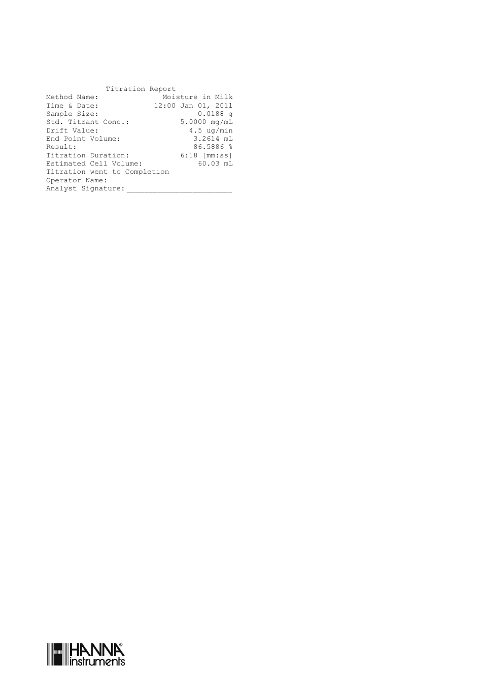 Moisture determination in milk, Method id: hi8102en | Hanna Instruments HI 903 User Manual | Page 174 / 222