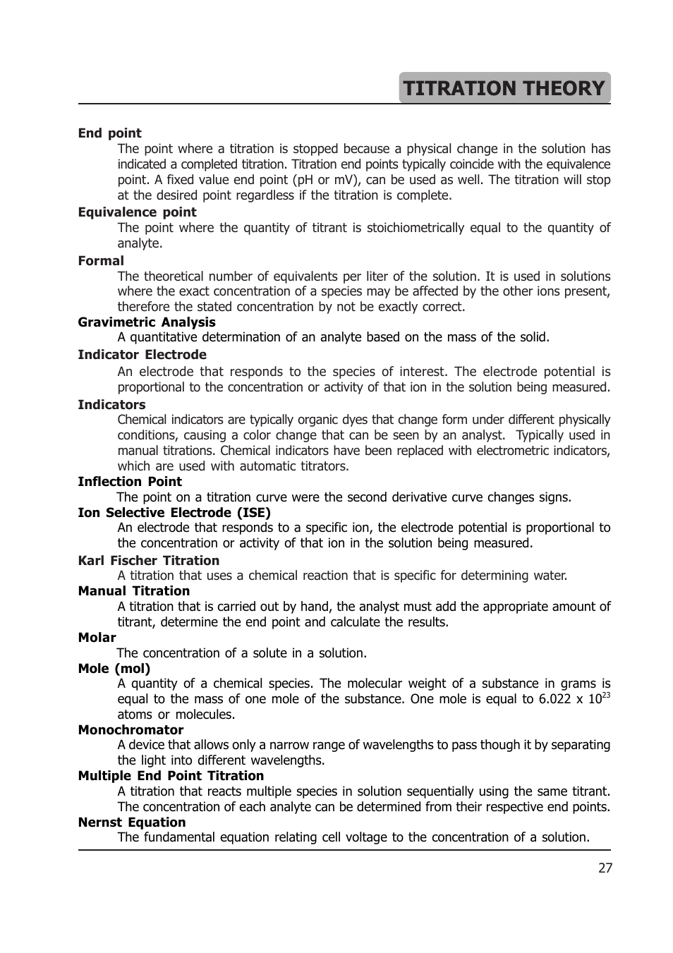 Titration theory | Hanna Instruments HI 903 User Manual | Page 219 / 222