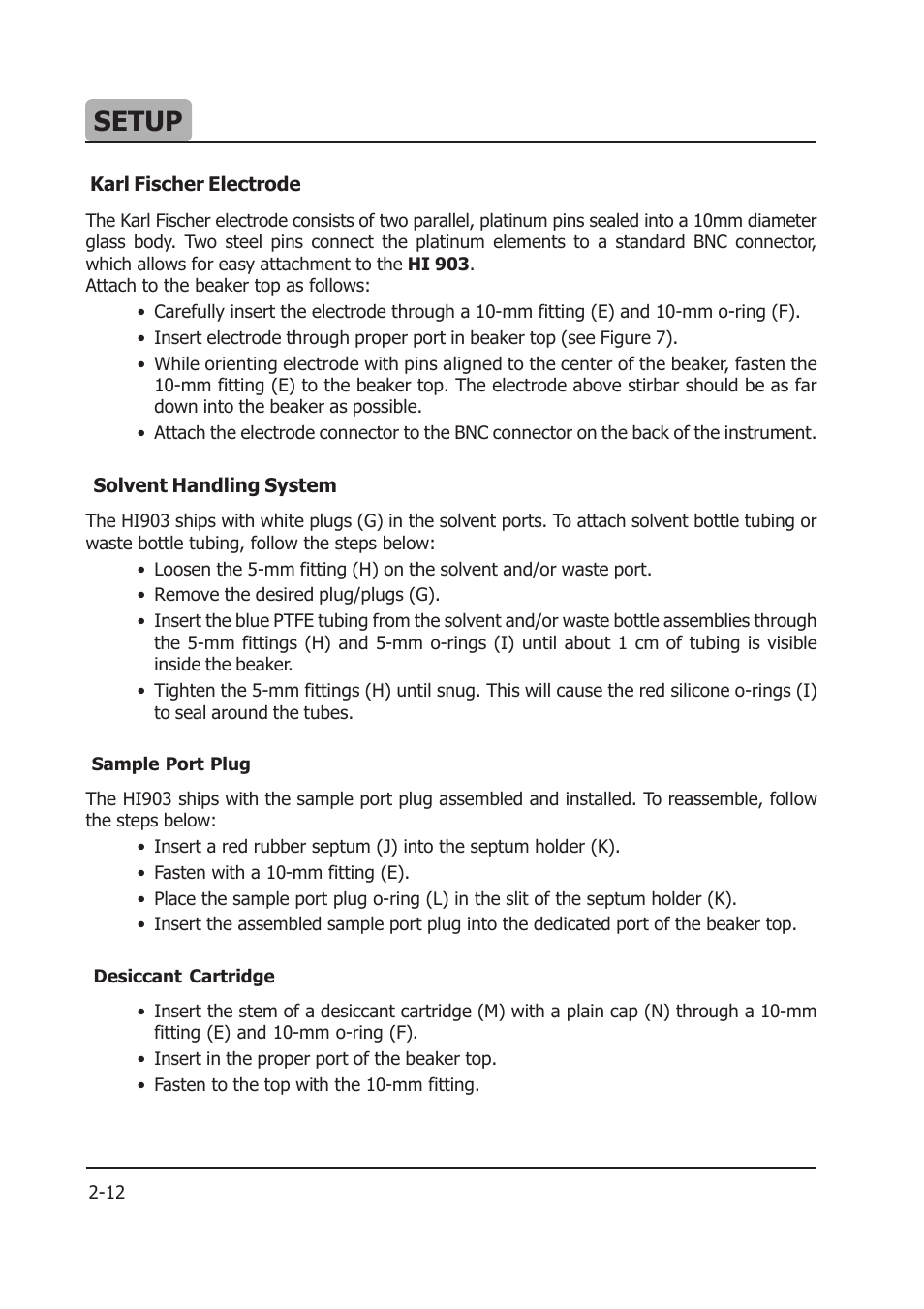 Setup | Hanna Instruments HI 903 User Manual | Page 36 / 222