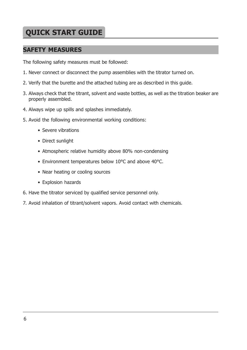 Quick start guide, Safety measures | Hanna Instruments HI 903 User Manual | Page 6 / 222