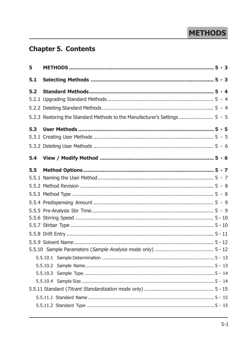 05_methods_2013_10_09, Methods, Chapter 5. contents | Hanna Instruments HI 903 User Manual | Page 65 / 222