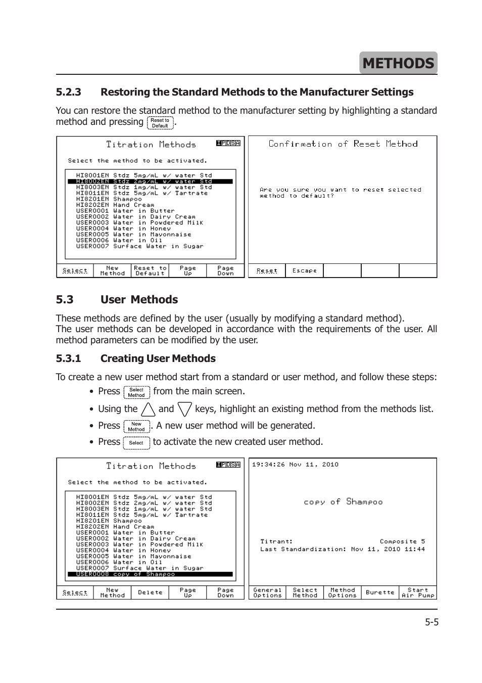 Methods | Hanna Instruments HI 903 User Manual | Page 69 / 222