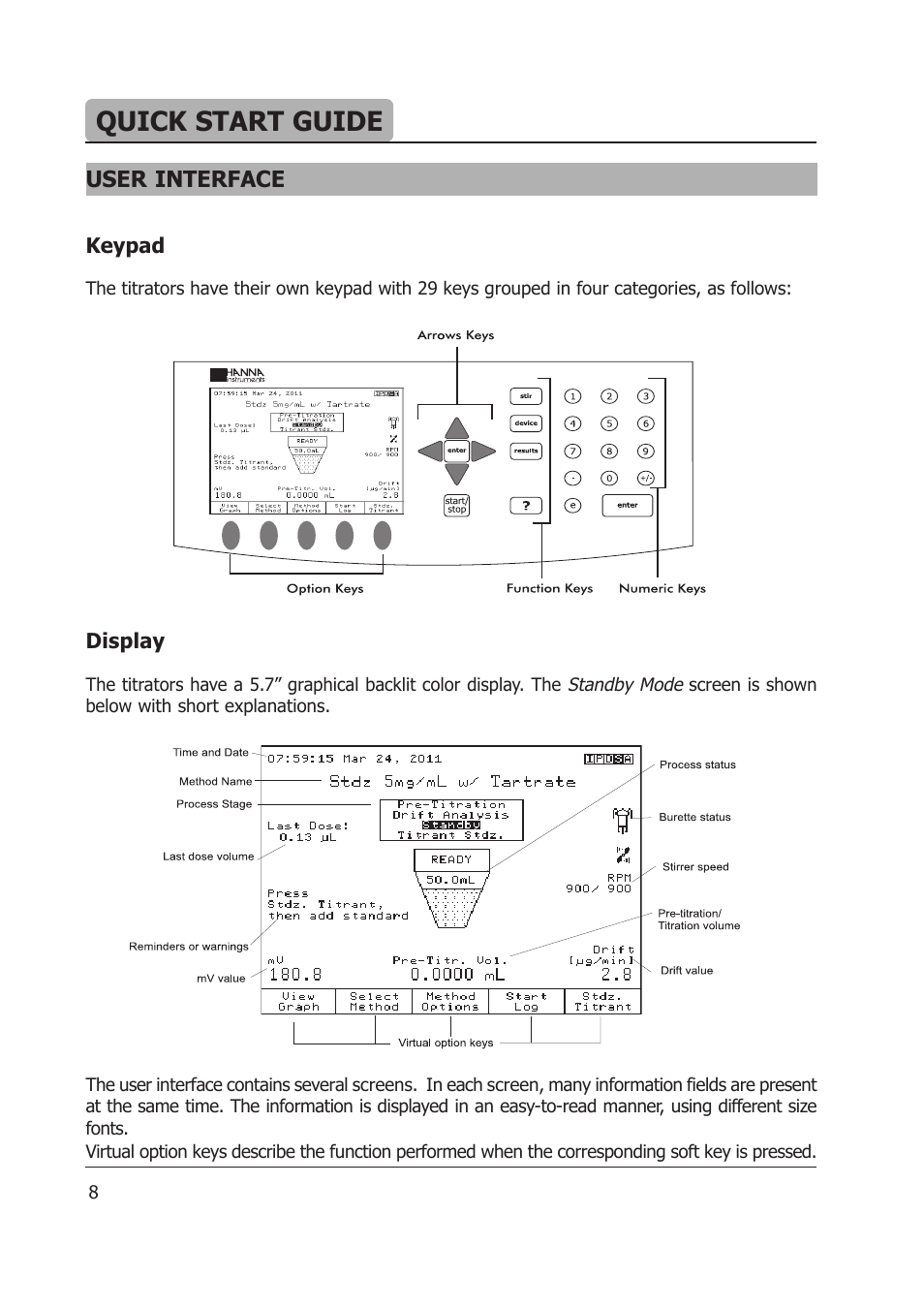Quick start guide | Hanna Instruments HI 903 User Manual | Page 8 / 222