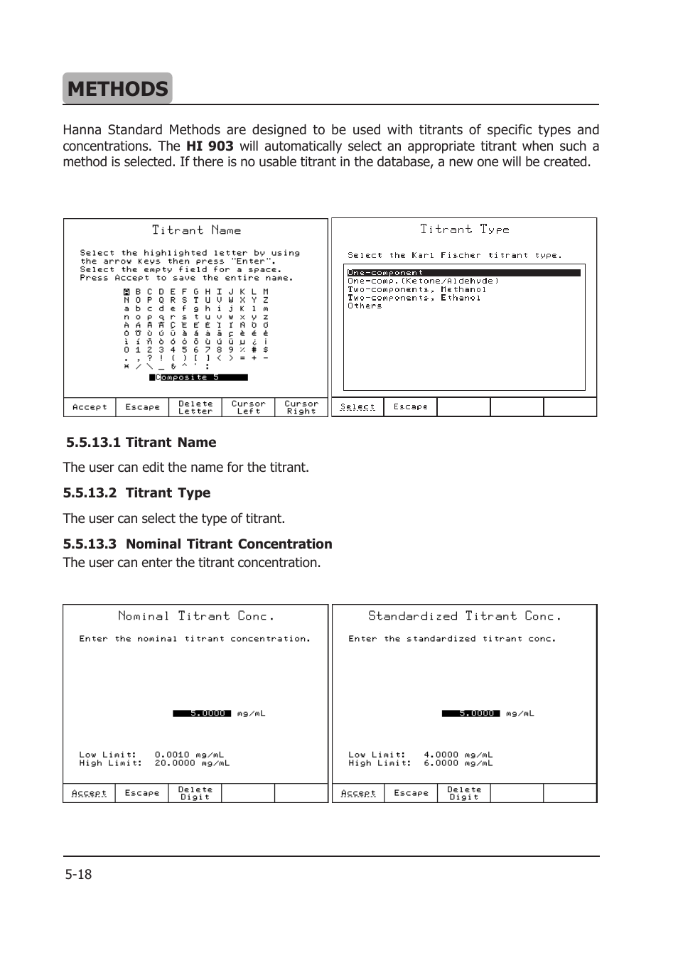 Methods | Hanna Instruments HI 903 User Manual | Page 82 / 222