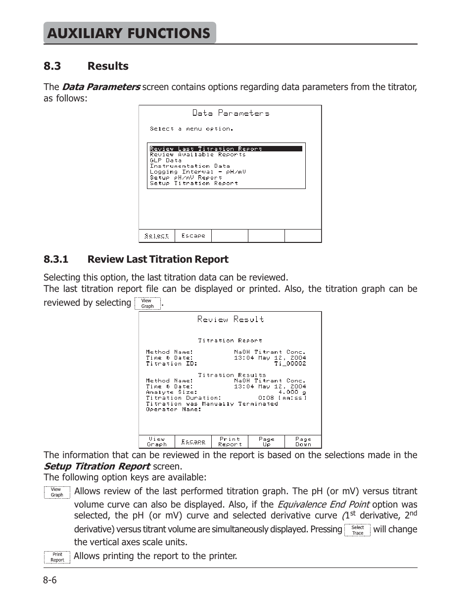 Auxiliary functions | Hanna Instruments HI 901 User Manual | Page 106 / 148