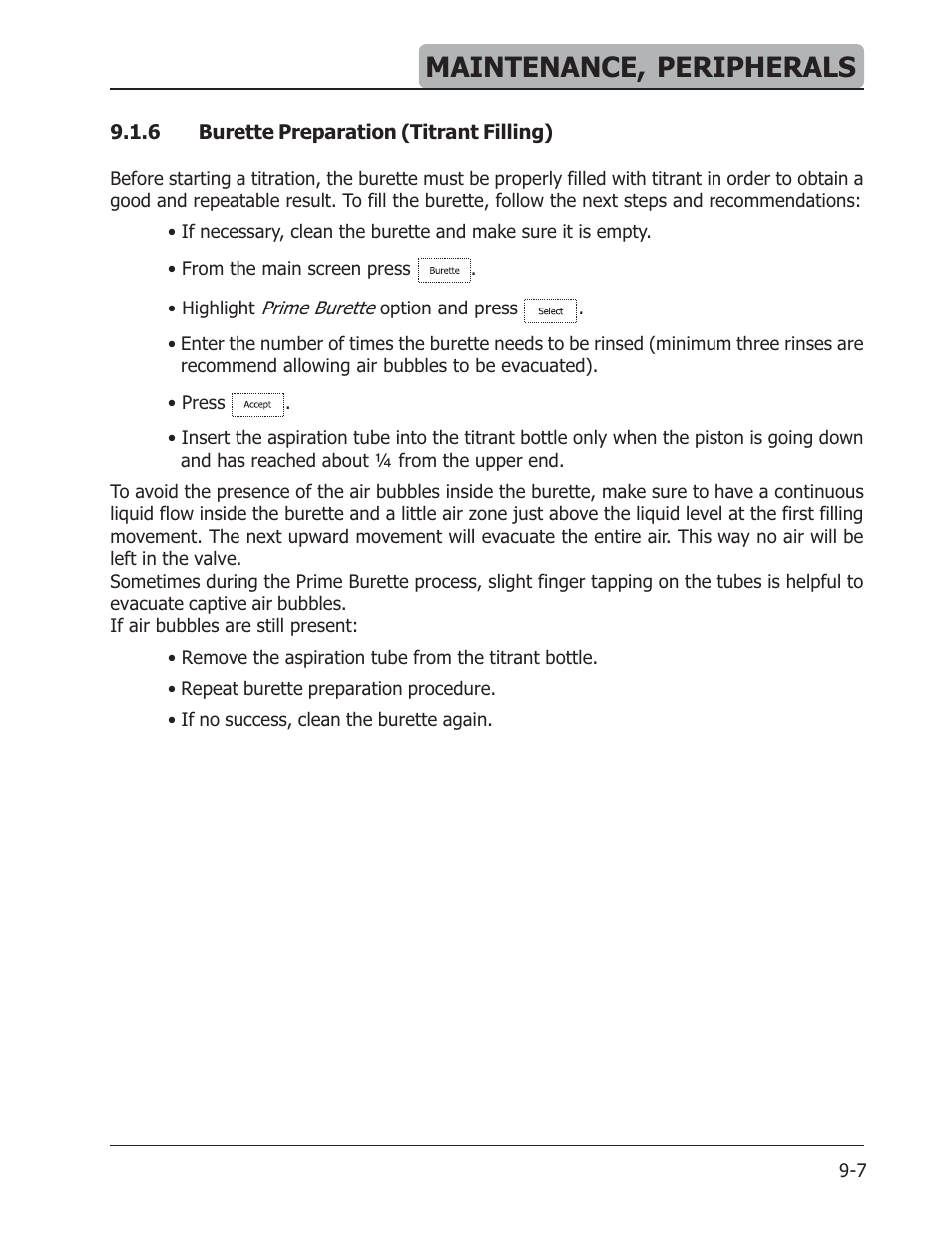 Maintenance, peripherals | Hanna Instruments HI 901 User Manual | Page 117 / 148