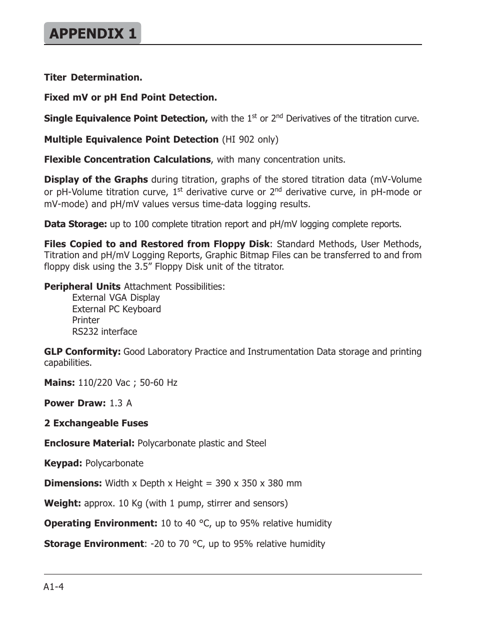 Appendix 1 | Hanna Instruments HI 901 User Manual | Page 126 / 148