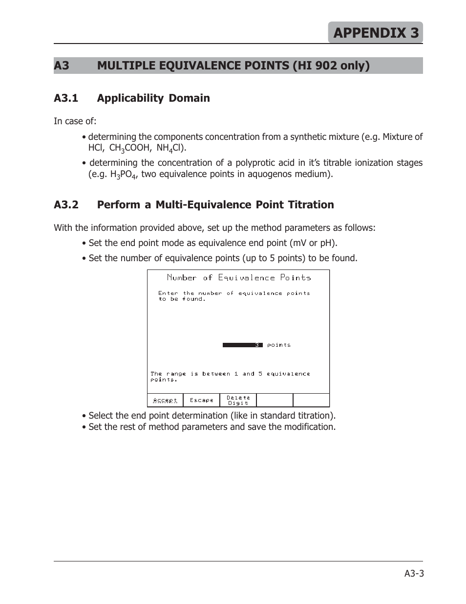 Appendix 3, A3 multiple equivalence points (hi 902 only) | Hanna Instruments HI 901 User Manual | Page 135 / 148