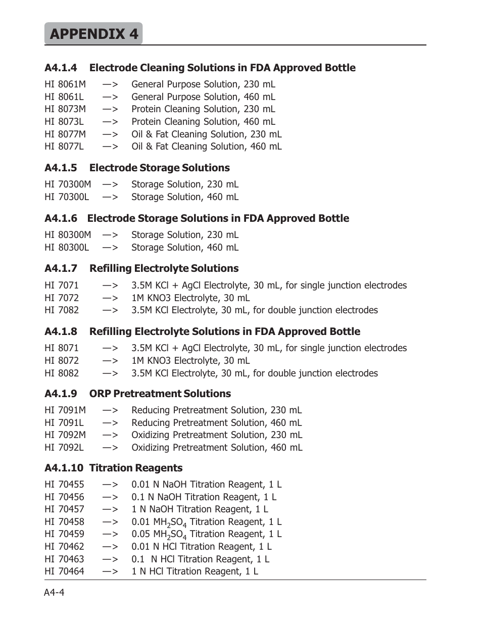 Appendix 4 | Hanna Instruments HI 901 User Manual | Page 142 / 148