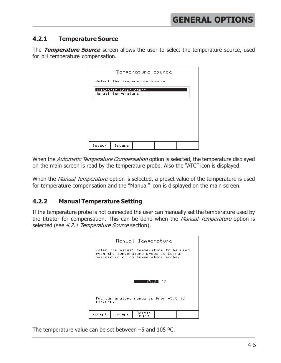 General options | Hanna Instruments HI 901 User Manual | Page 31 / 148