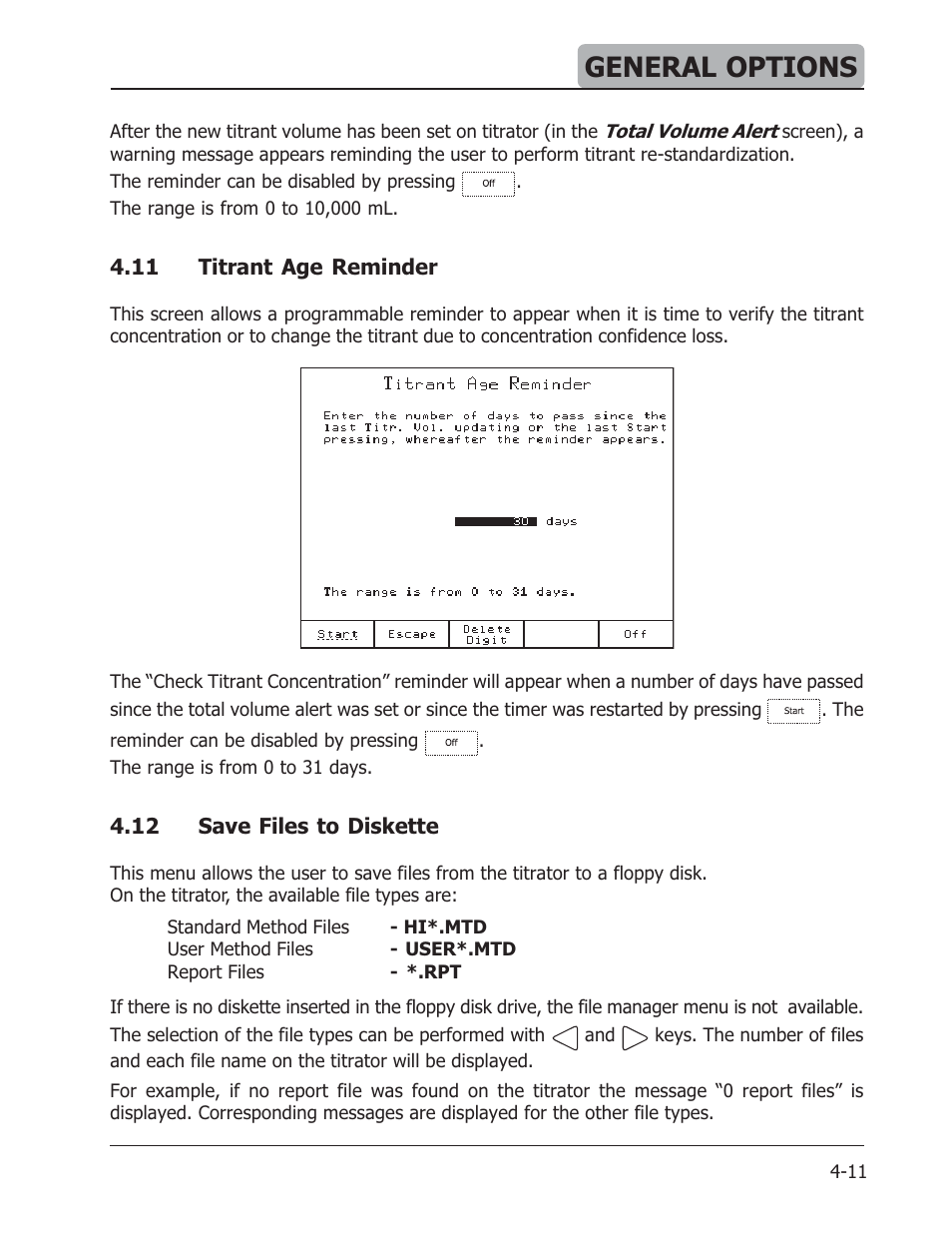 General options | Hanna Instruments HI 901 User Manual | Page 37 / 148