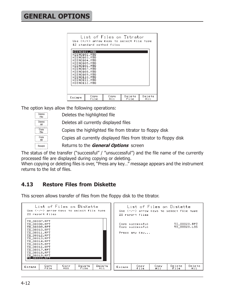 General options | Hanna Instruments HI 901 User Manual | Page 38 / 148