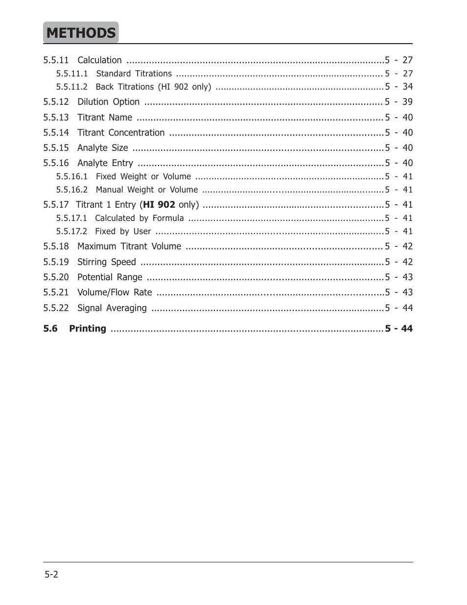 Methods | Hanna Instruments HI 901 User Manual | Page 42 / 148