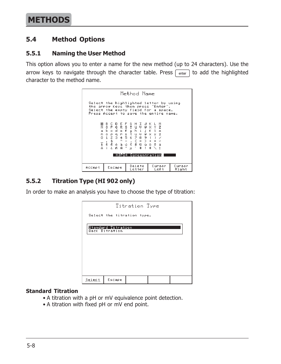Methods | Hanna Instruments HI 901 User Manual | Page 48 / 148