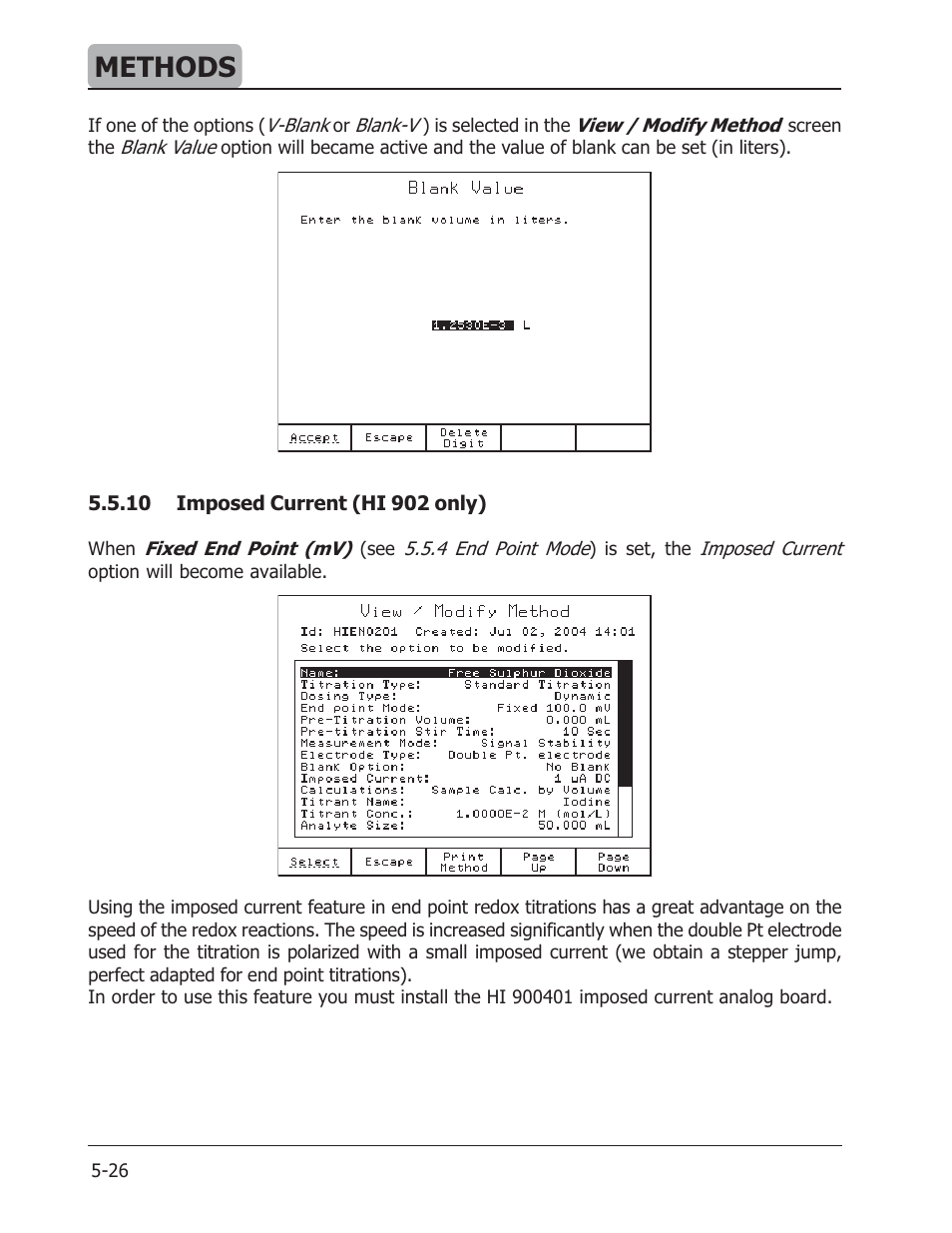 Methods | Hanna Instruments HI 901 User Manual | Page 66 / 148