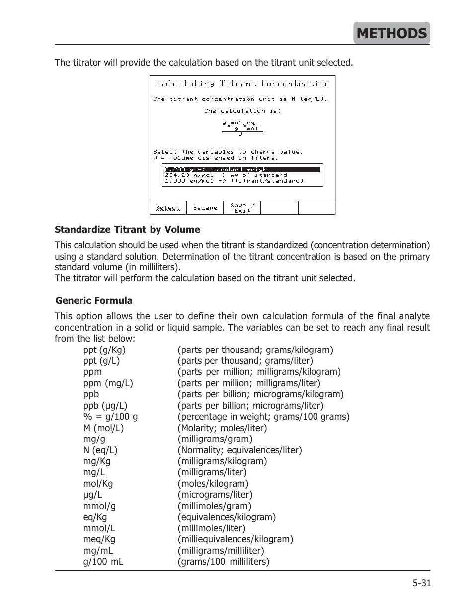 Methods | Hanna Instruments HI 901 User Manual | Page 71 / 148