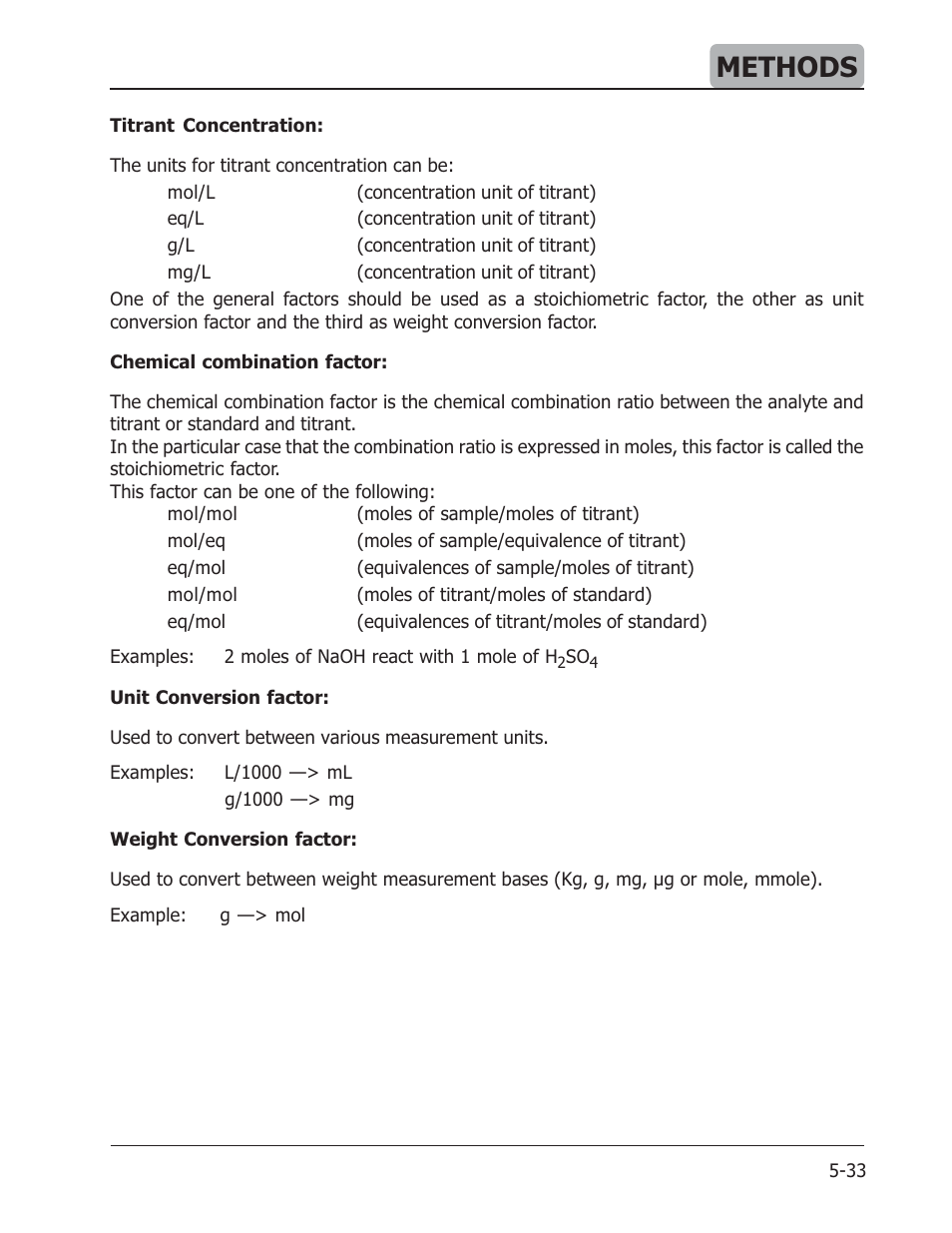 Methods | Hanna Instruments HI 901 User Manual | Page 73 / 148
