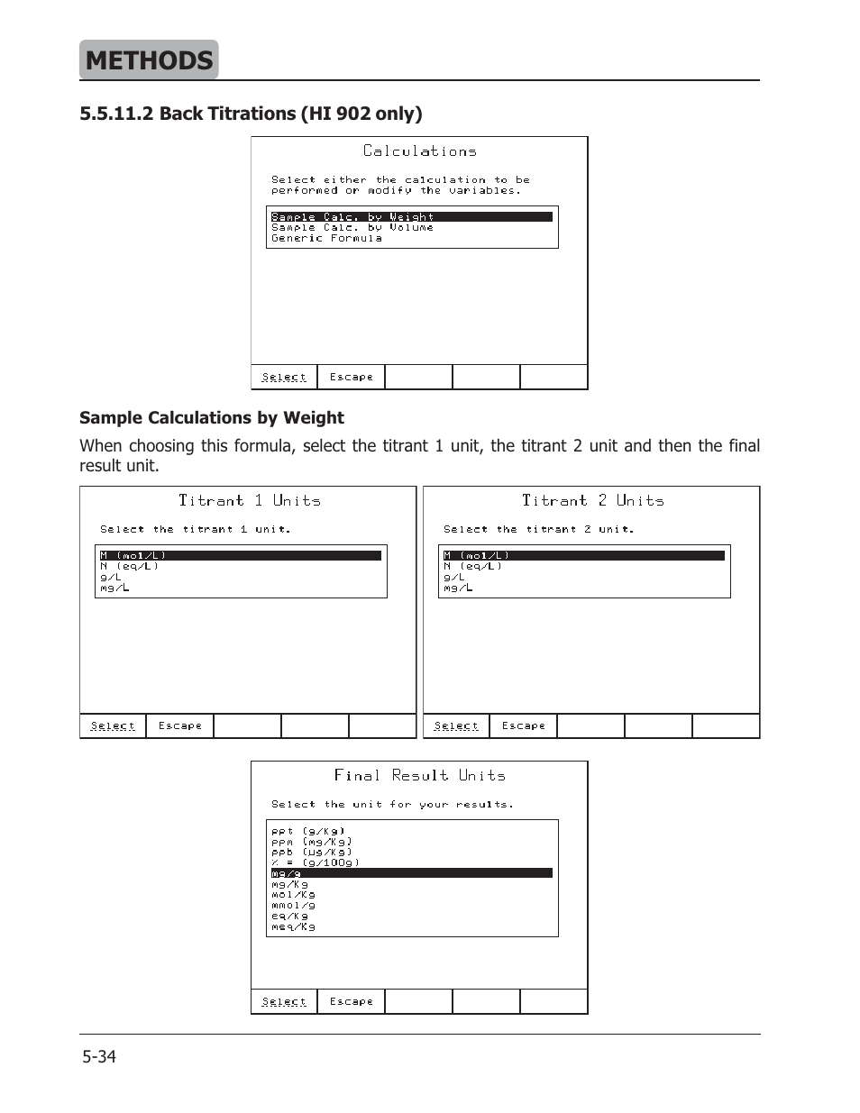 Methods | Hanna Instruments HI 901 User Manual | Page 74 / 148