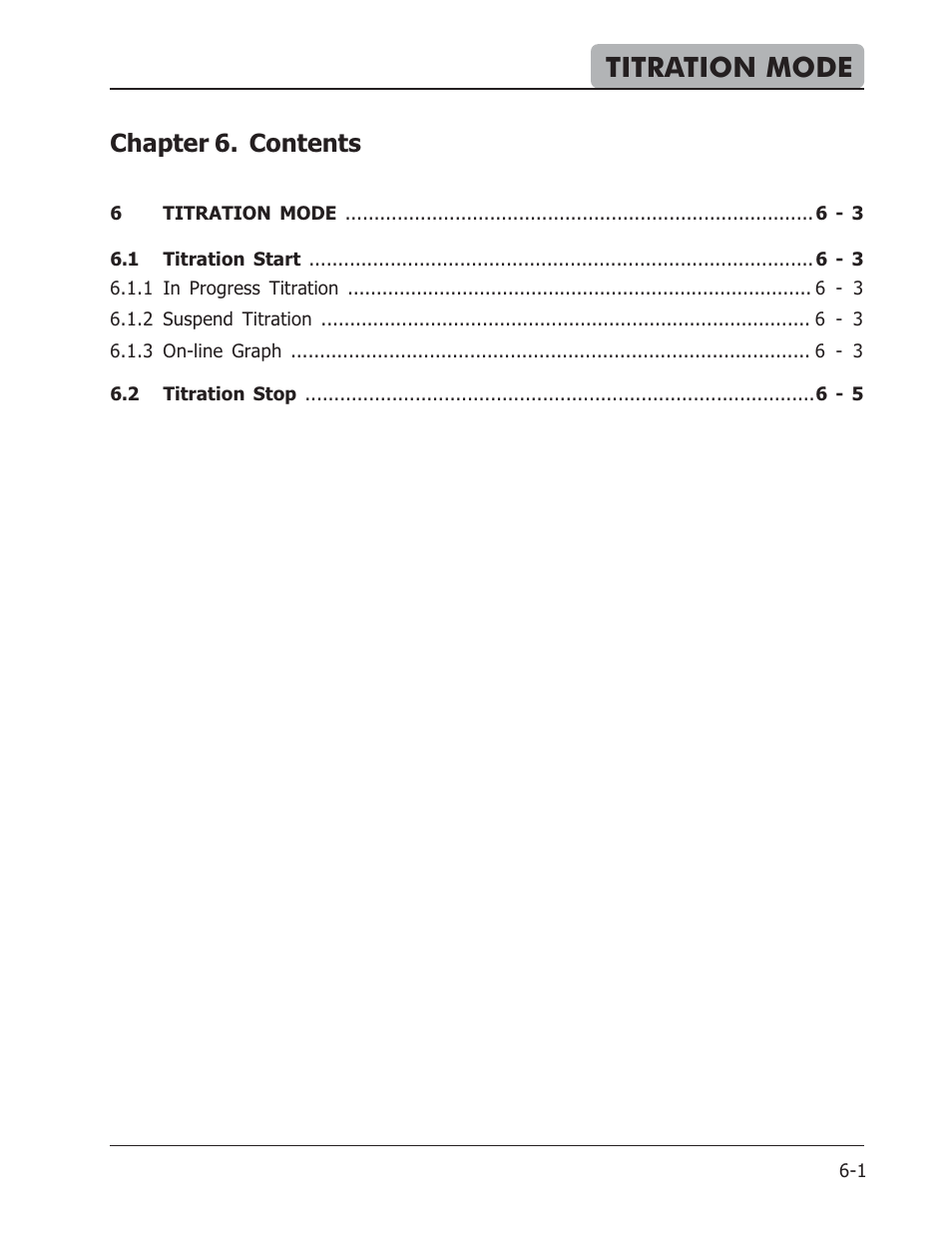 Titration mode, Chapter 6. contents | Hanna Instruments HI 901 User Manual | Page 85 / 148