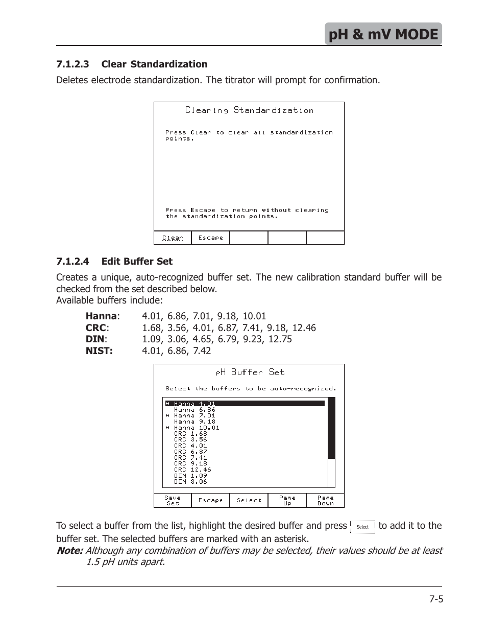 Ph & mv mode | Hanna Instruments HI 901 User Manual | Page 95 / 148