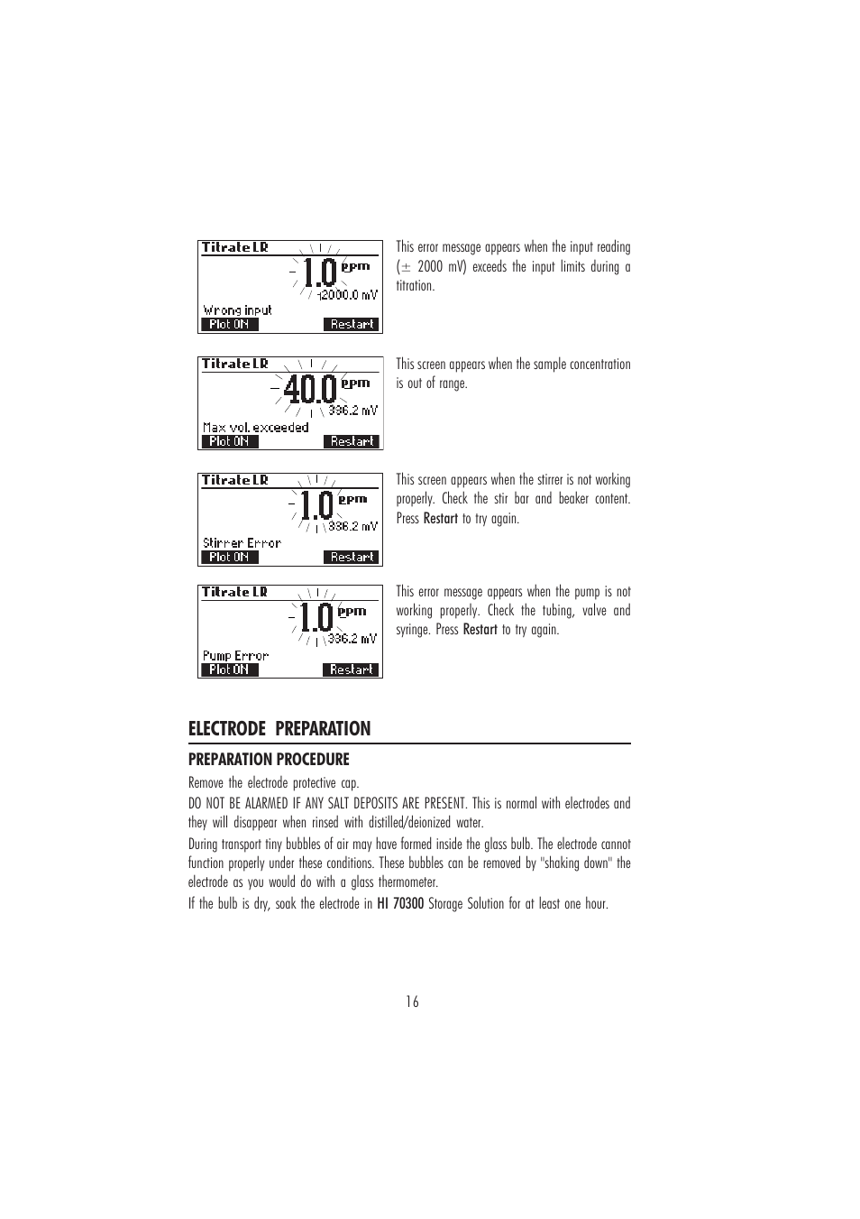 Electrode preparation | Hanna Instruments HI 84500 User Manual | Page 16 / 36