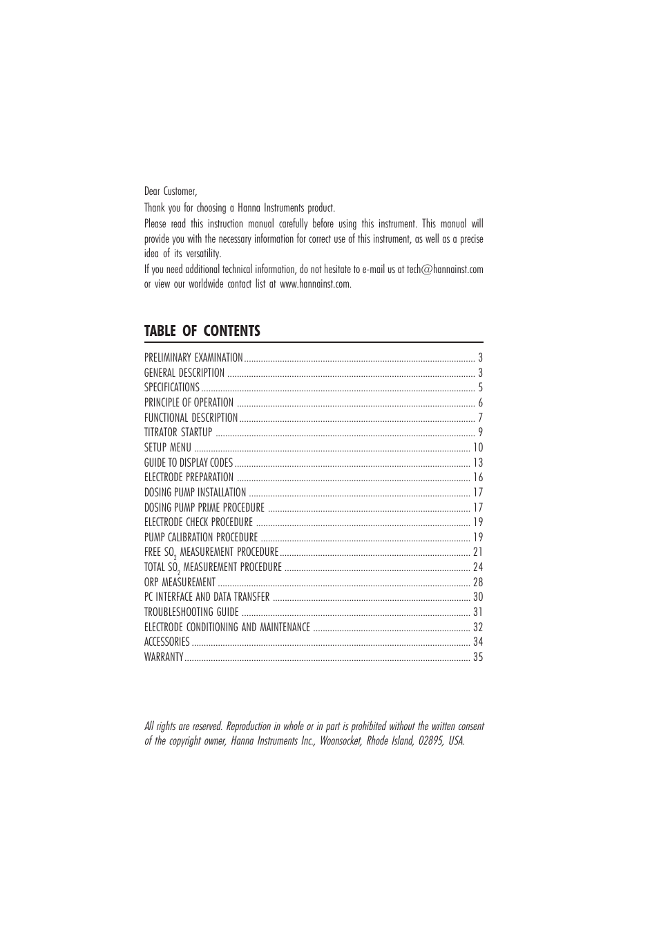 Hanna Instruments HI 84500 User Manual | Page 2 / 36