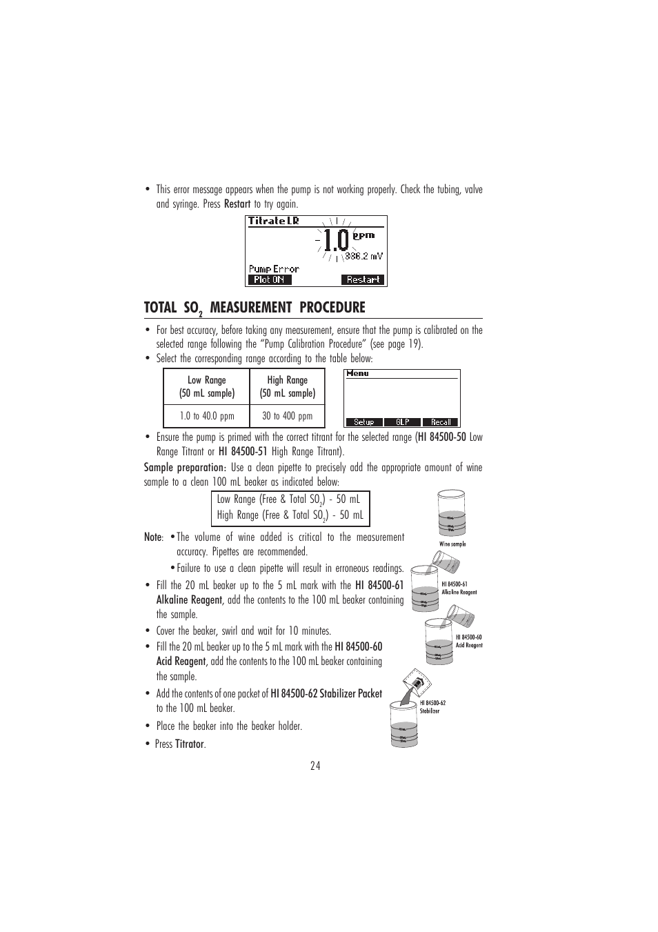 Total so, Measurement procedure | Hanna Instruments HI 84500 User Manual | Page 24 / 36