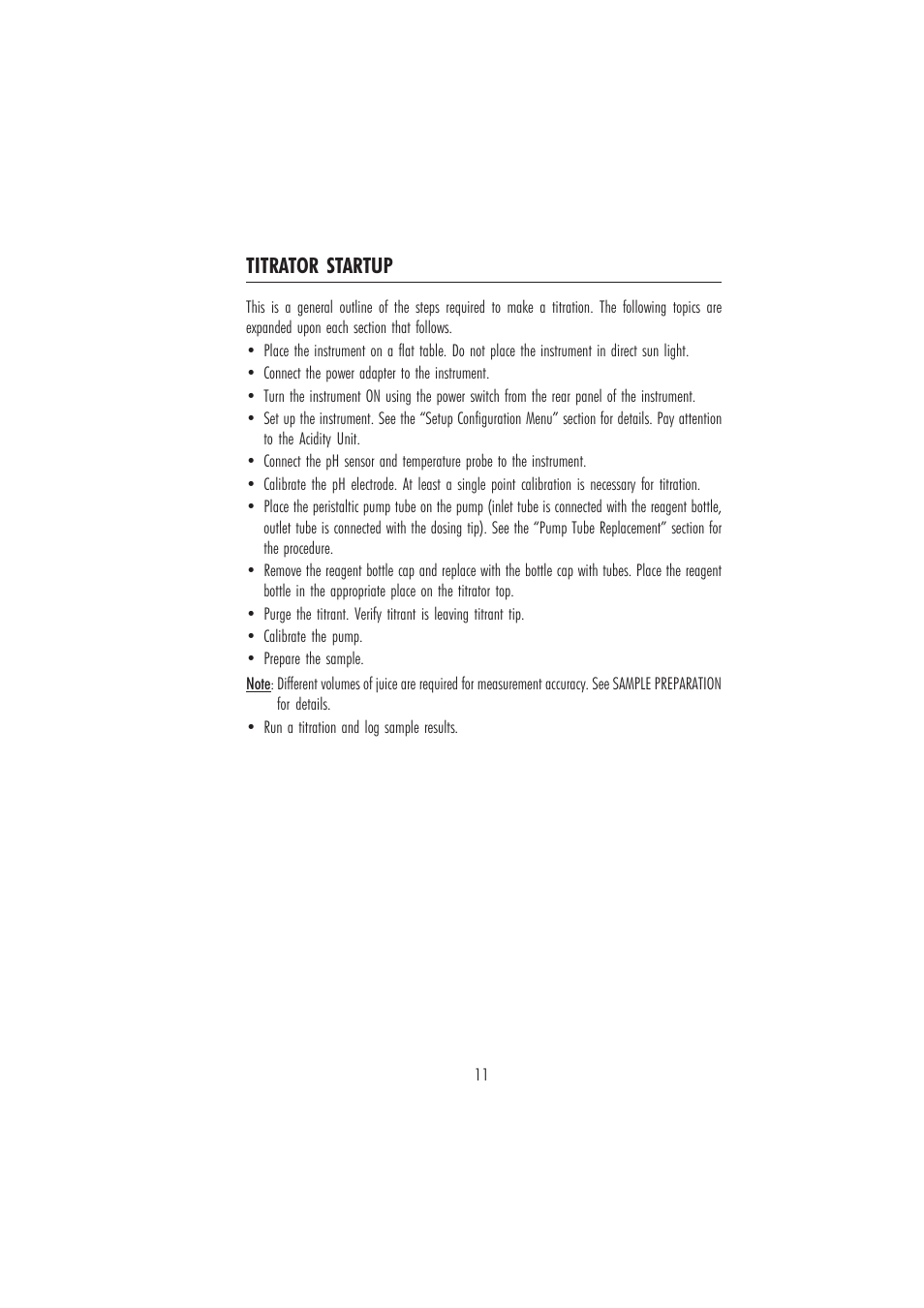 Titrator startup | Hanna Instruments HI 84432 User Manual | Page 11 / 44