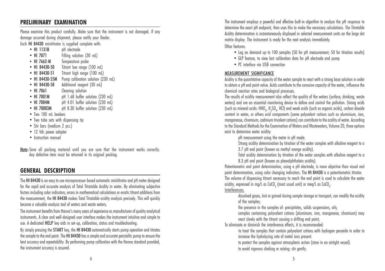 Hanna Instruments HI 84430 User Manual | Page 3 / 25