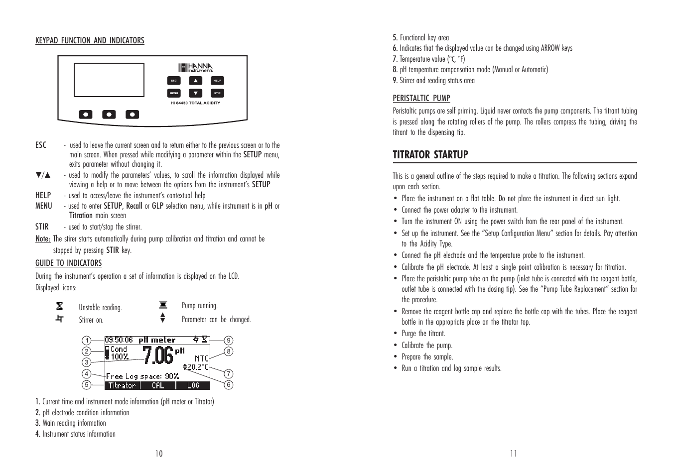 Titrator startup | Hanna Instruments HI 84430 User Manual | Page 6 / 25