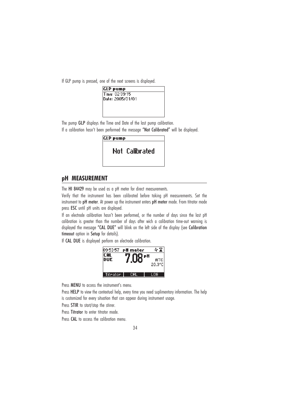 Ph measurement | Hanna Instruments HI 84429 User Manual | Page 34 / 44