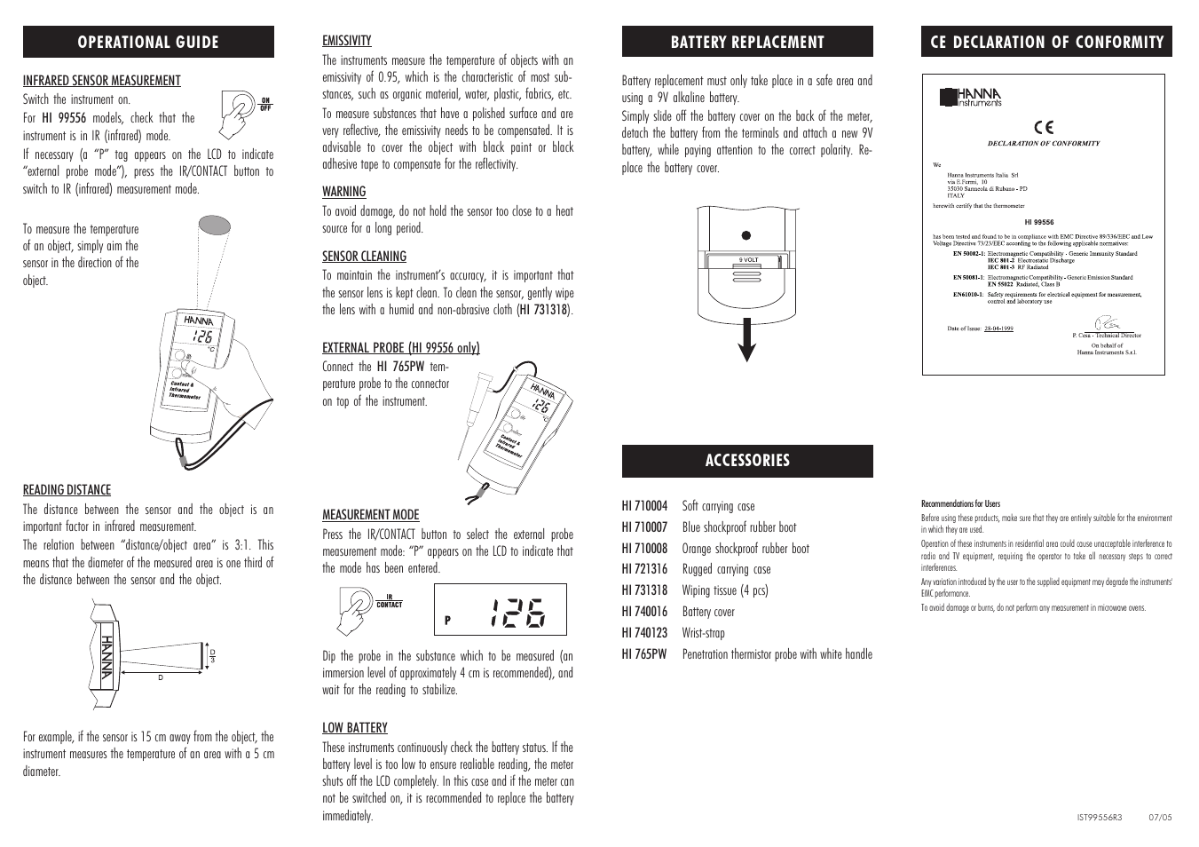 Hanna Instruments HI 99551 User Manual | Page 2 / 2