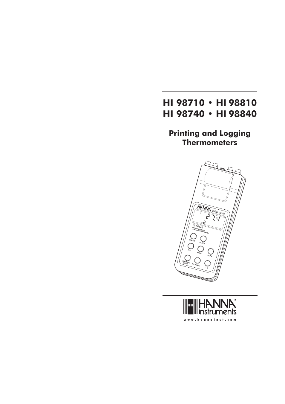 Hanna Instruments HI 98710 User Manual | 15 pages