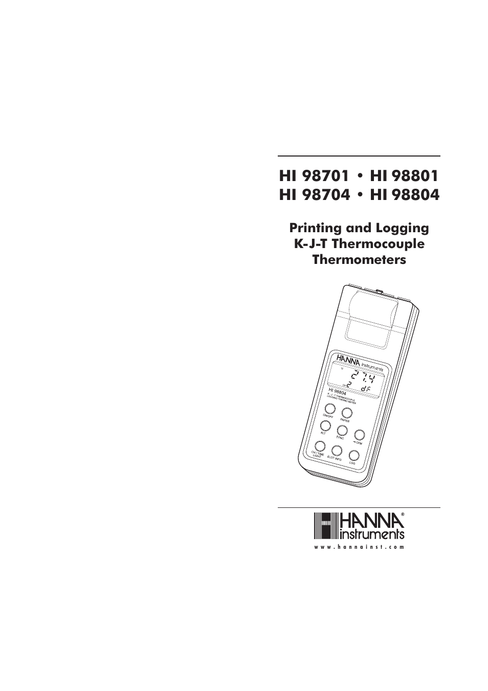 Hanna Instruments HI 98701 User Manual | 17 pages