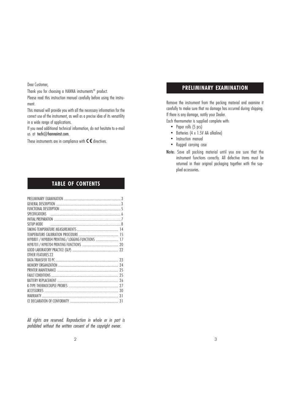 Hanna Instruments HI 98701 User Manual | Page 2 / 17