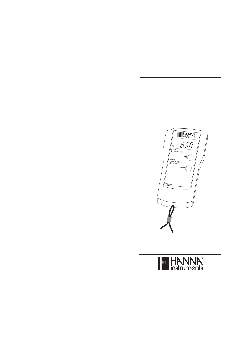 Hanna Instruments HI 955501 User Manual | 7 pages