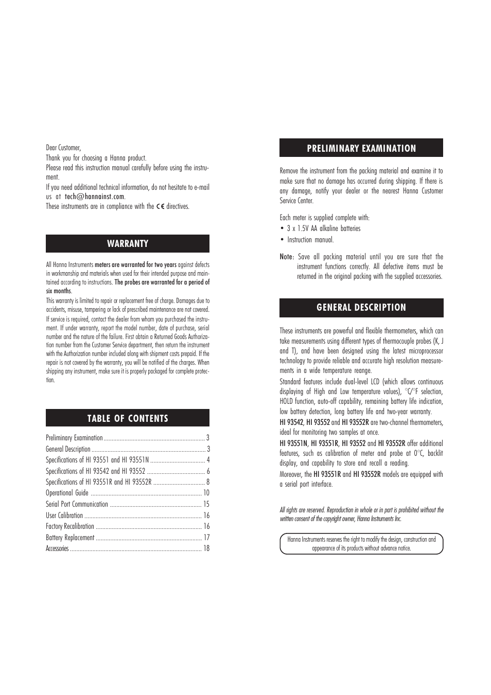 Hanna Instruments HI 93542 User Manual | Page 2 / 11