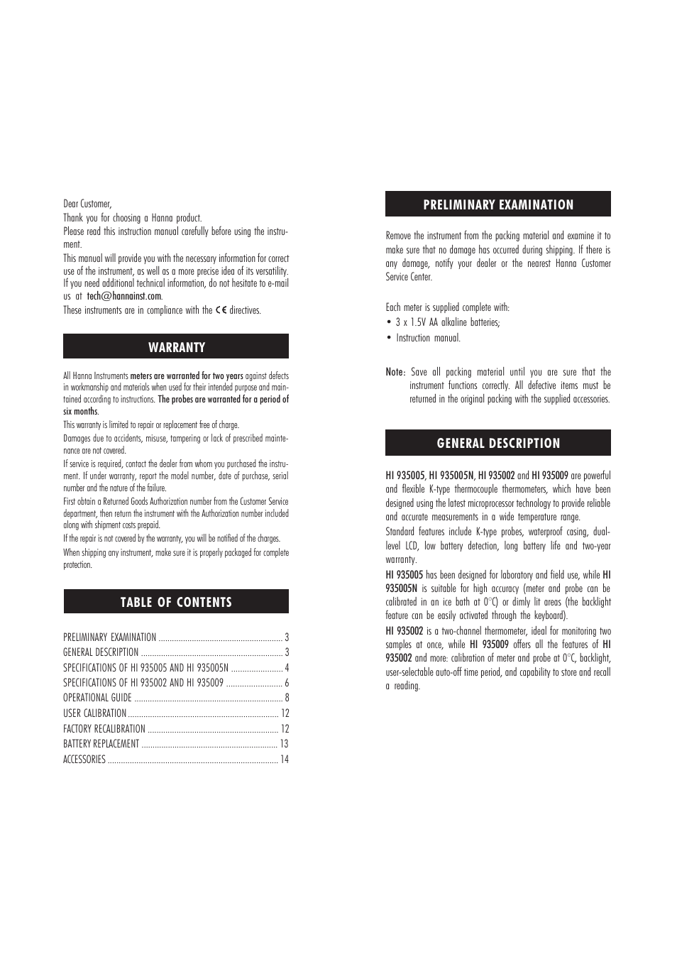 Hanna Instruments HI 935002 User Manual | Page 2 / 9