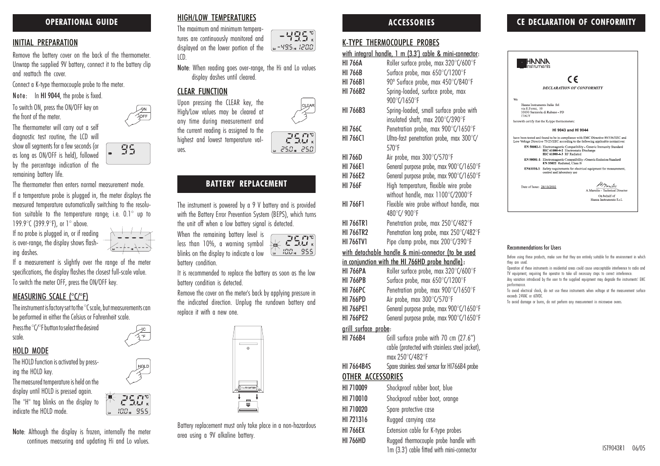Hanna Instruments HI 9043 User Manual | Page 2 / 2