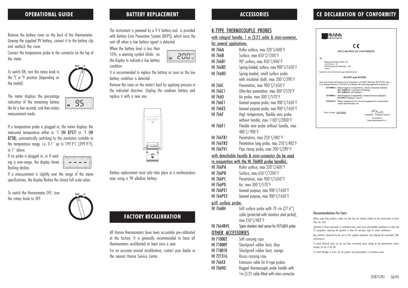 Hanna Instruments HI 8757 User Manual | Page 2 / 2