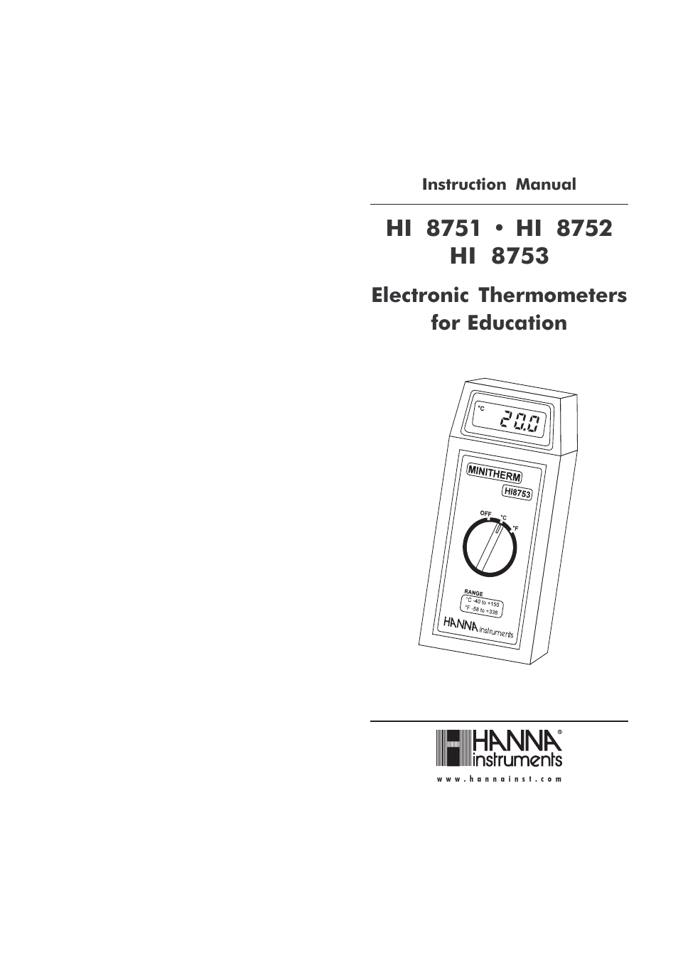 Hanna Instruments HI 8751 User Manual | 7 pages