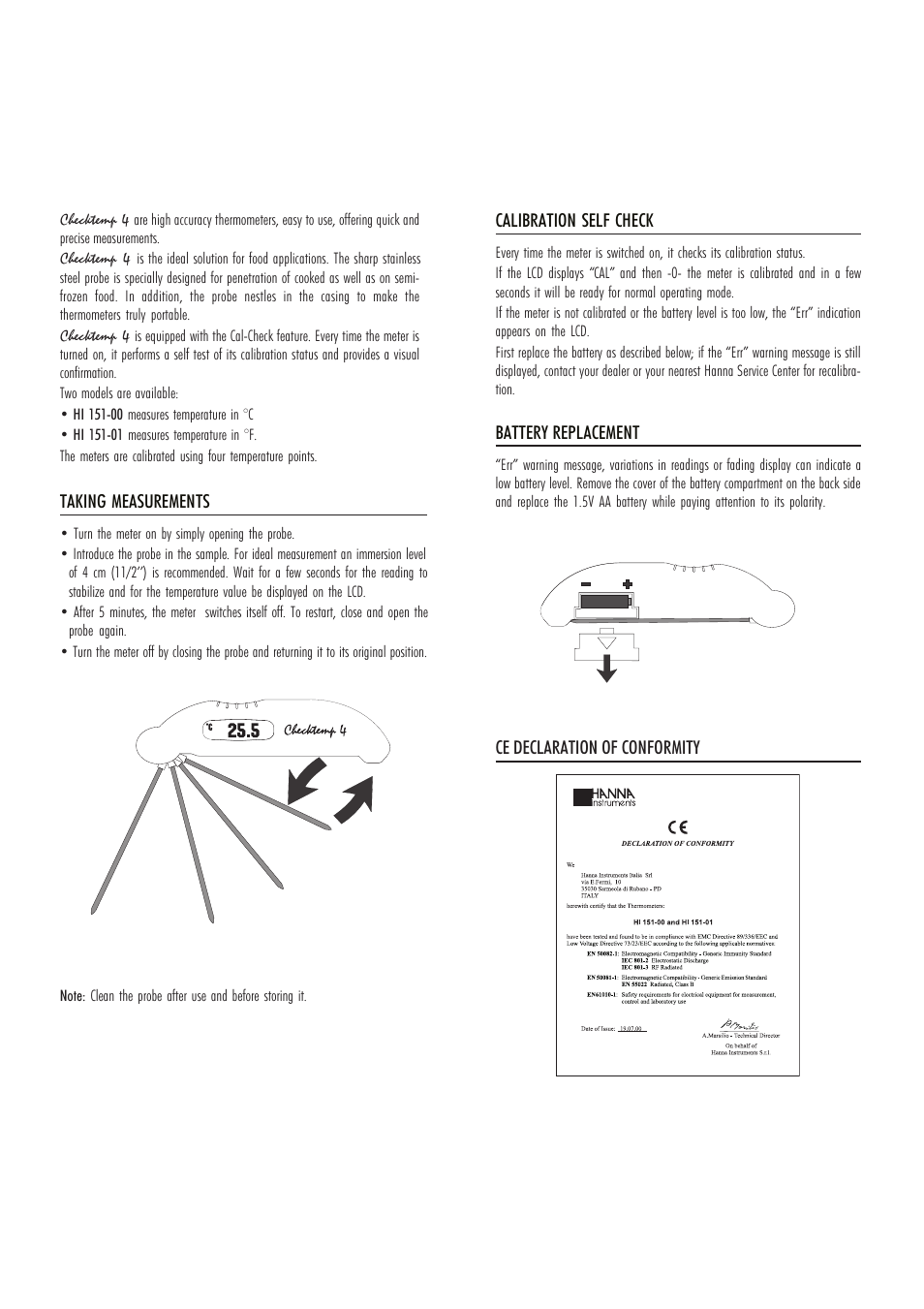 Hanna Instruments HI 151-00 User Manual | Page 2 / 2